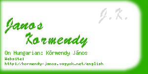 janos kormendy business card