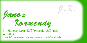 janos kormendy business card